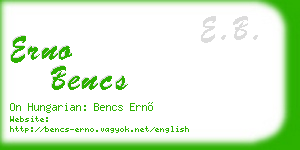 erno bencs business card